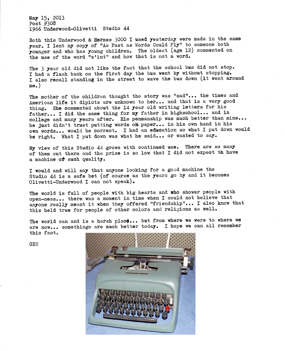 1966 was a good year for typewriters... this Underwood-Olivetti Studio 44 is proof...