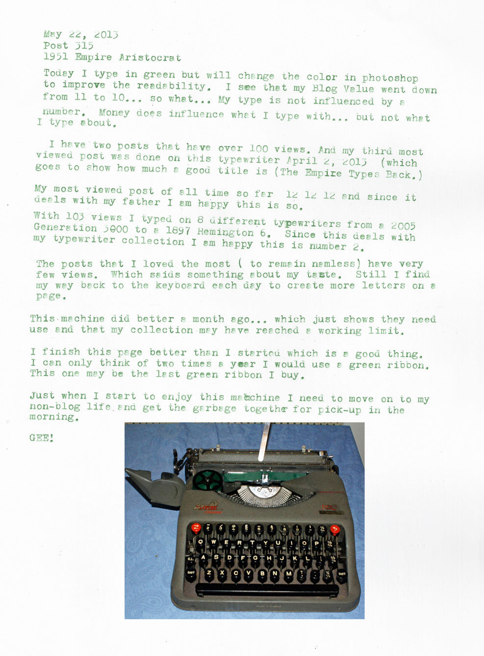 1951 Empire Aristocrat typed my third most viewed post.